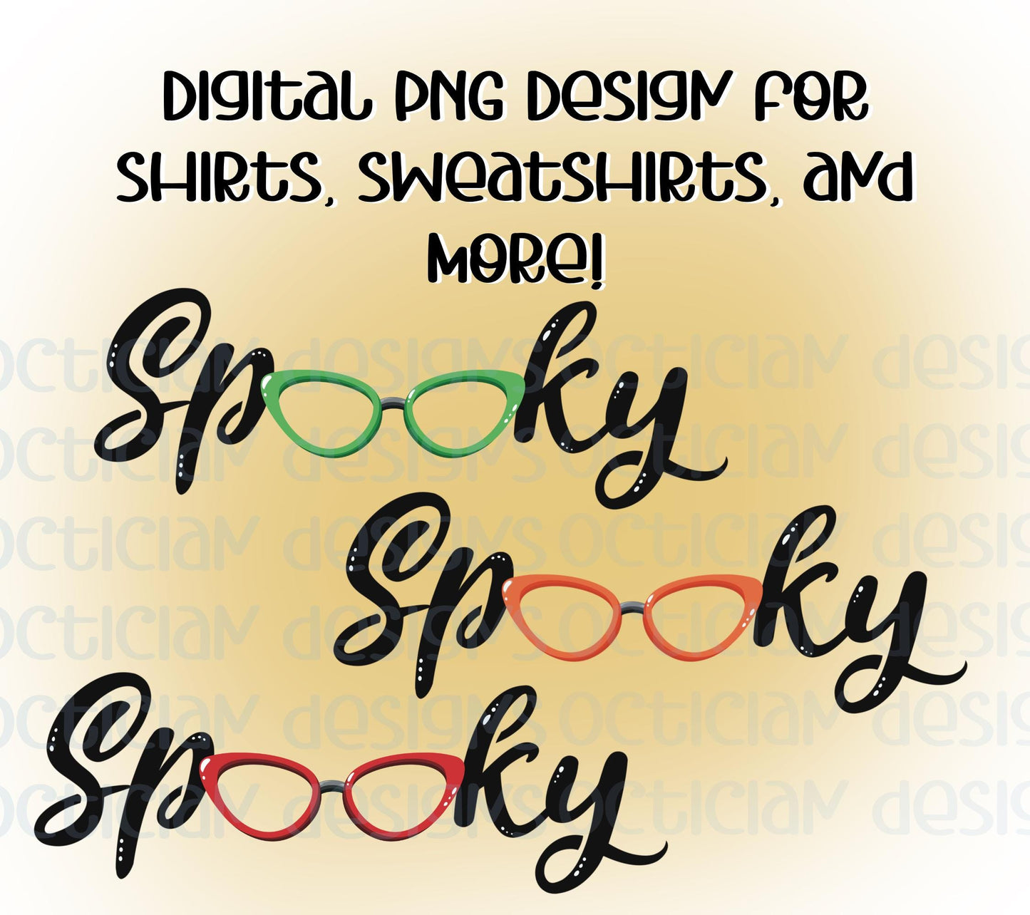 Spooky Glasses Design Digital PNG | Optician, Optometrist, or Optometric Tech shirt design | Optical Halloween PNG Digital Download