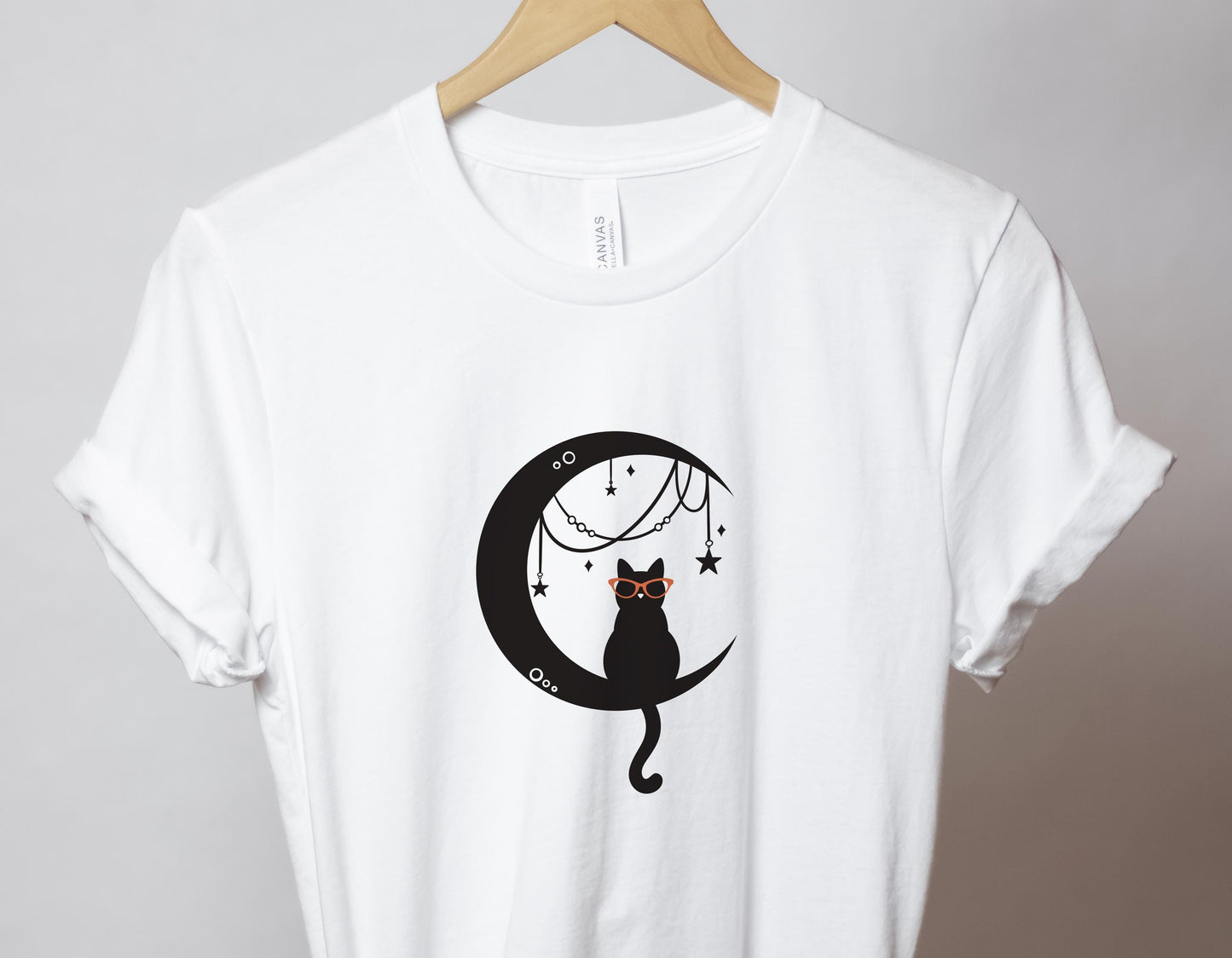 Glasses Cat on the Moon Design Digital PNG | Optician, Optometrist, or Optometric Tech shirt design | Optical PNG Digital Download