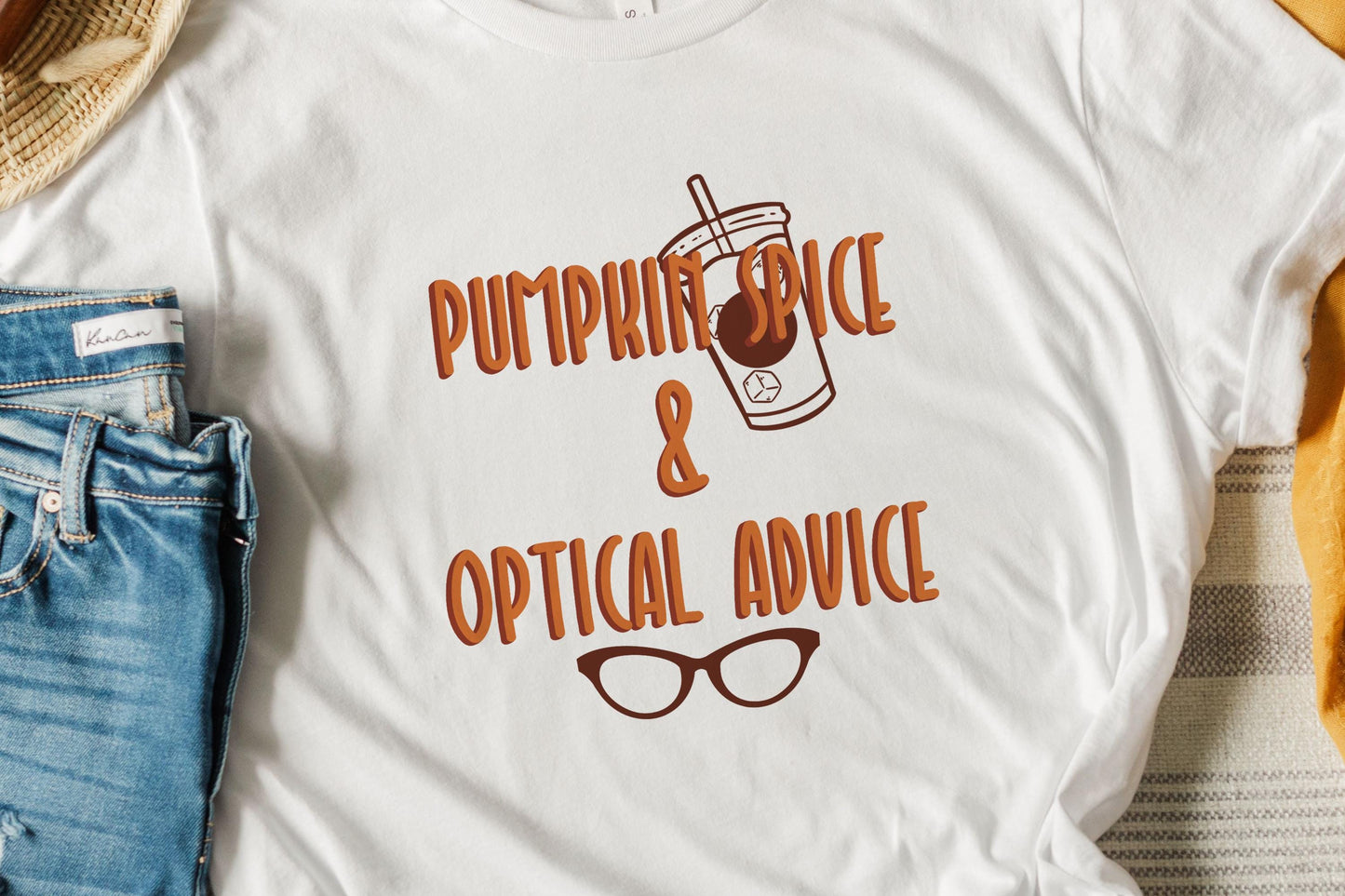 Pumpkin Spice & Optical Advice Design Digital PNG | Optician, Optometrist, or Optometric Tech shirt design | Optical PNG Digital Download